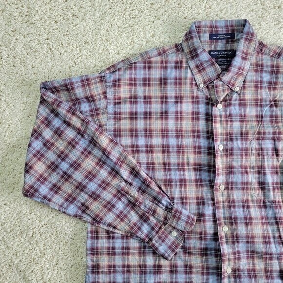 Daniel Cremieux Classics Plaid Button Down Shirt Men's Large Long Sleeve Cotton - Picture 4 of 12